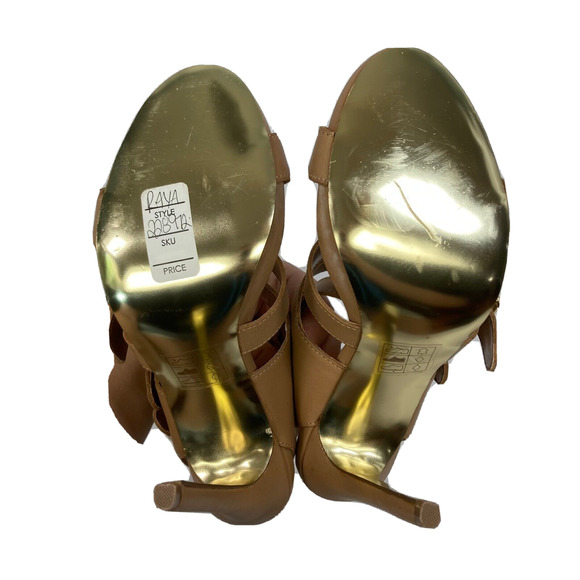 Bebe Raya Sandals Womens Sz 6 Leather Gladiator Buckle Peep Toe Stiletto Heel - Picture 5 of 9